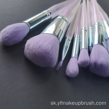 Crystal Glitter 10 PC Purple Makeup Brush Set